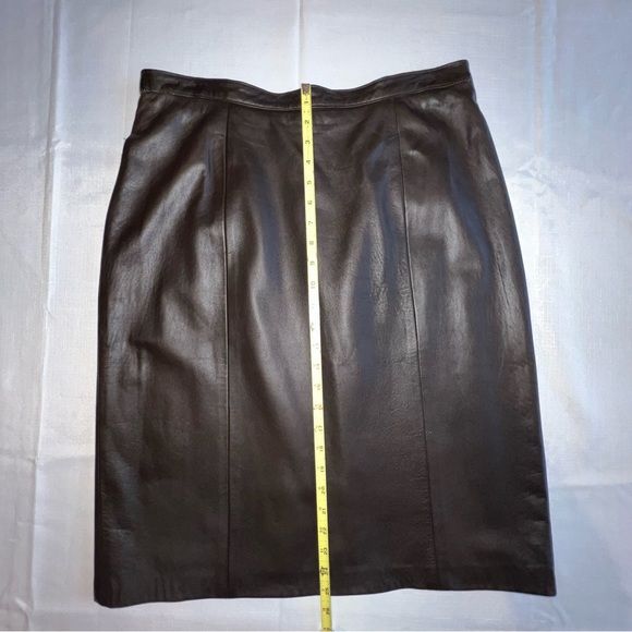 Vintage Brown Leather Pencil Skirt  with 34" Waist Butter Soft Leather - Picture 6 of 7